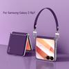 SULADA Чехол для Samsung Galaxy Z Flip7 5G с ремешком Кожаная задняя крышка телефона Защита шарнира