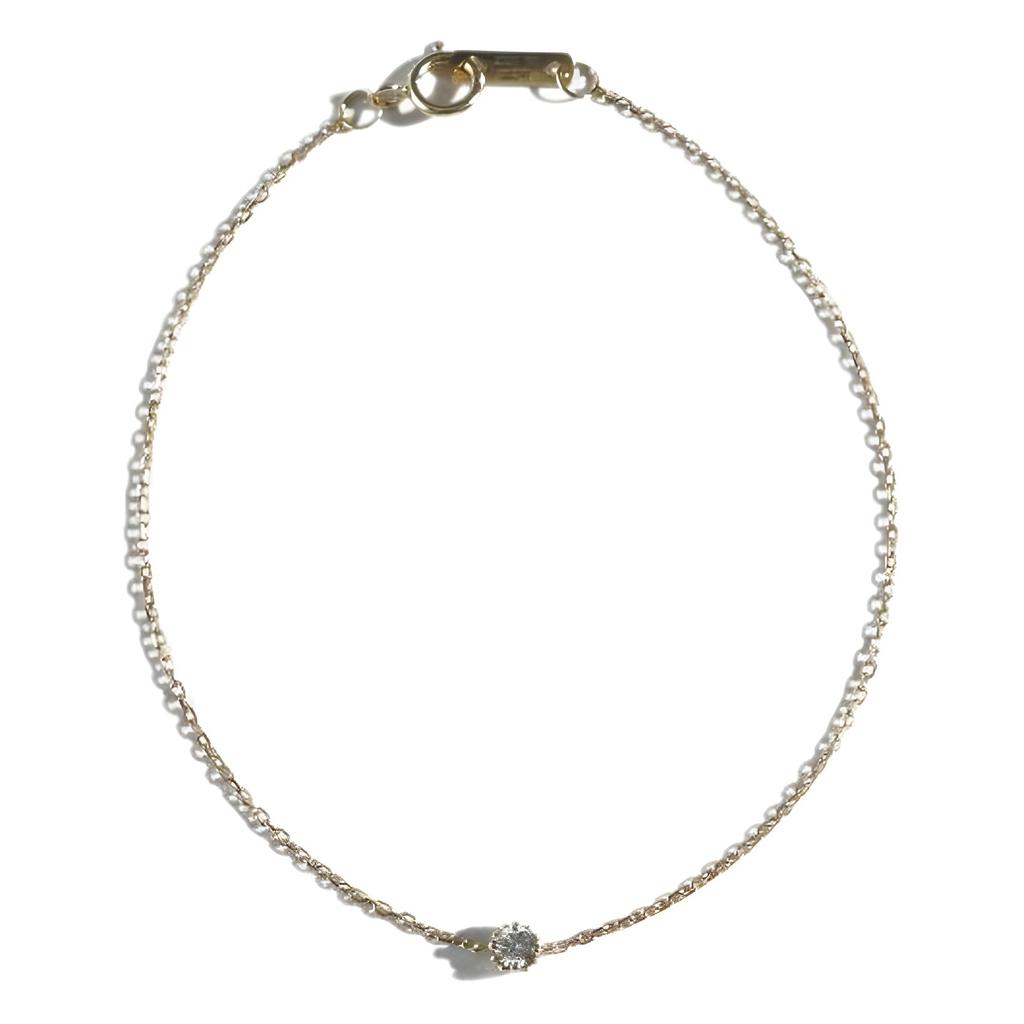 S925 Entire Sterling Silver Micro Inlaid Zircon Mini Bracelet Twin Versatile Design Single Diamond Extremely Simple and Fine Bracelet