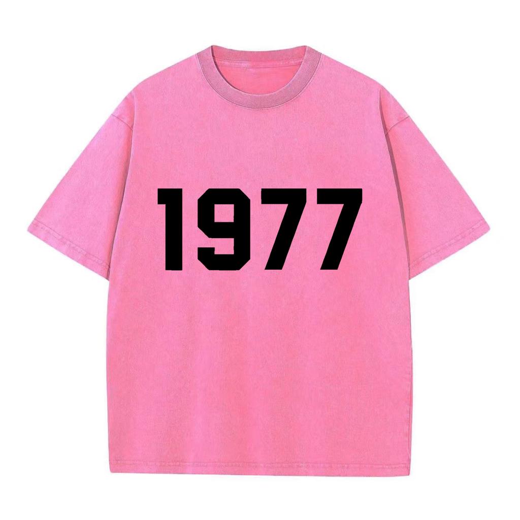 Ретро стираная винтажная футболка 1977 года Футболка 1977 года Женская модная повседневная толстовка-пуловер Женская футболка 1977 года