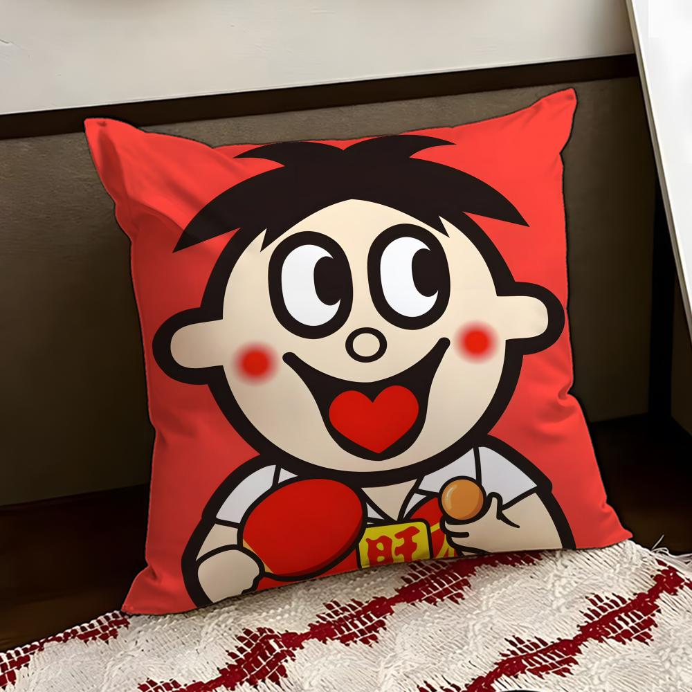 cartoon WWangzai Cushion Cover Reversible Soft Durable Pillow Cover Home Car MultiScene Use for Daily Comfort