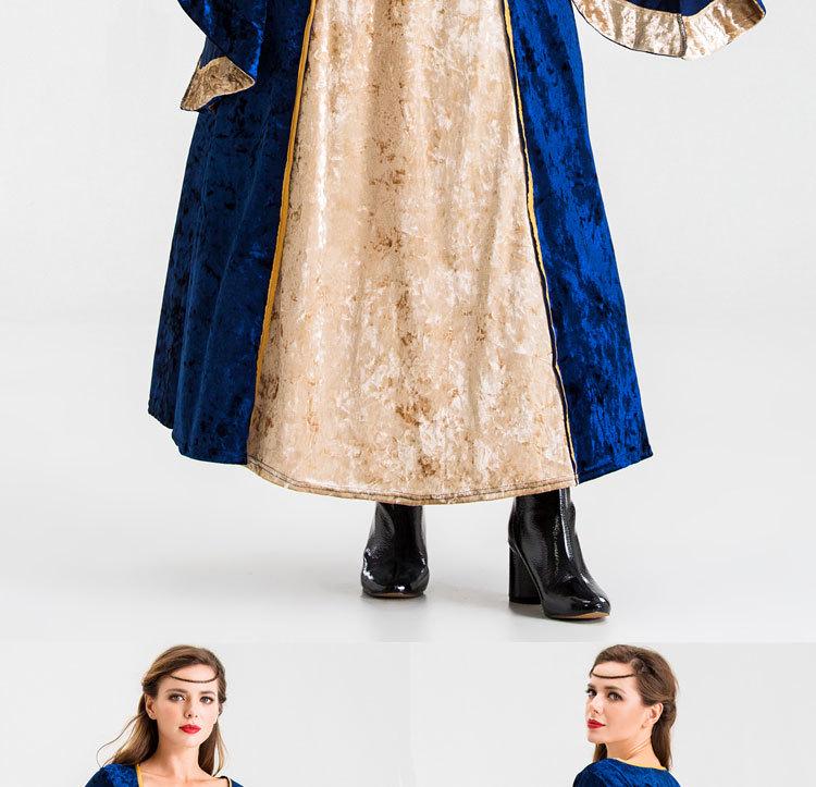 2019 European Retro Court Long Dress – Luxury Halloween Queen Costume Role Play Princess Outfit