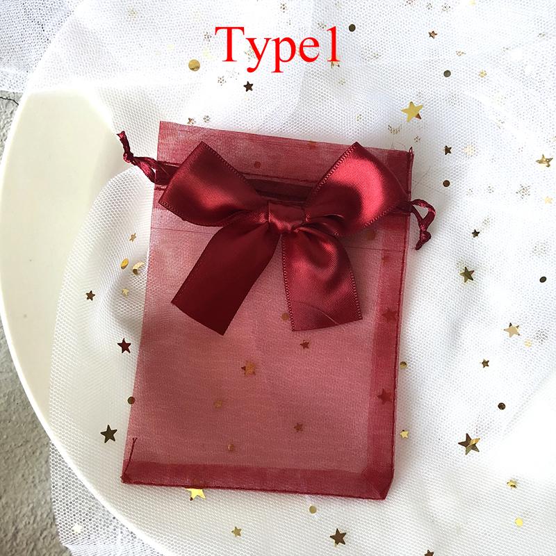 10 шт., свадебный подарок, изысканная сумка-бабочка, сумка из органзы, сетчатая сумка из пряжи на шнурке