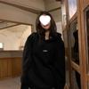 Women's Fleece-Lined Embroidered Hoodie, Thick Loose Fit, Long-Sleeve, White/Gray, New 2025 Style for Autumn/Winter.