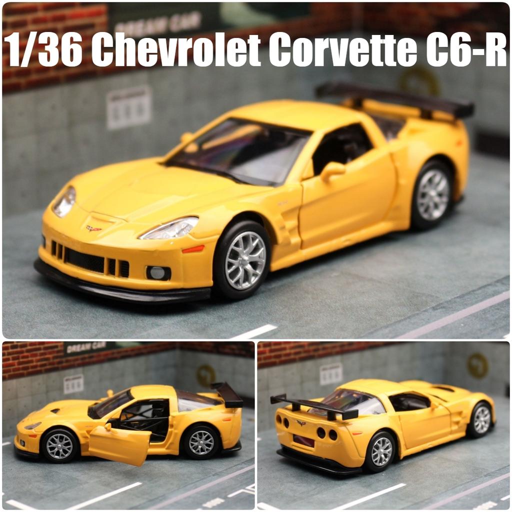1/36 Chevrolet Corvette C6-R Игрушечная модель автомобиля для детей RMZ CiTY Diecast Racing Миниатюрная коллекция с инерционным механизмом Подарок для мальчиков