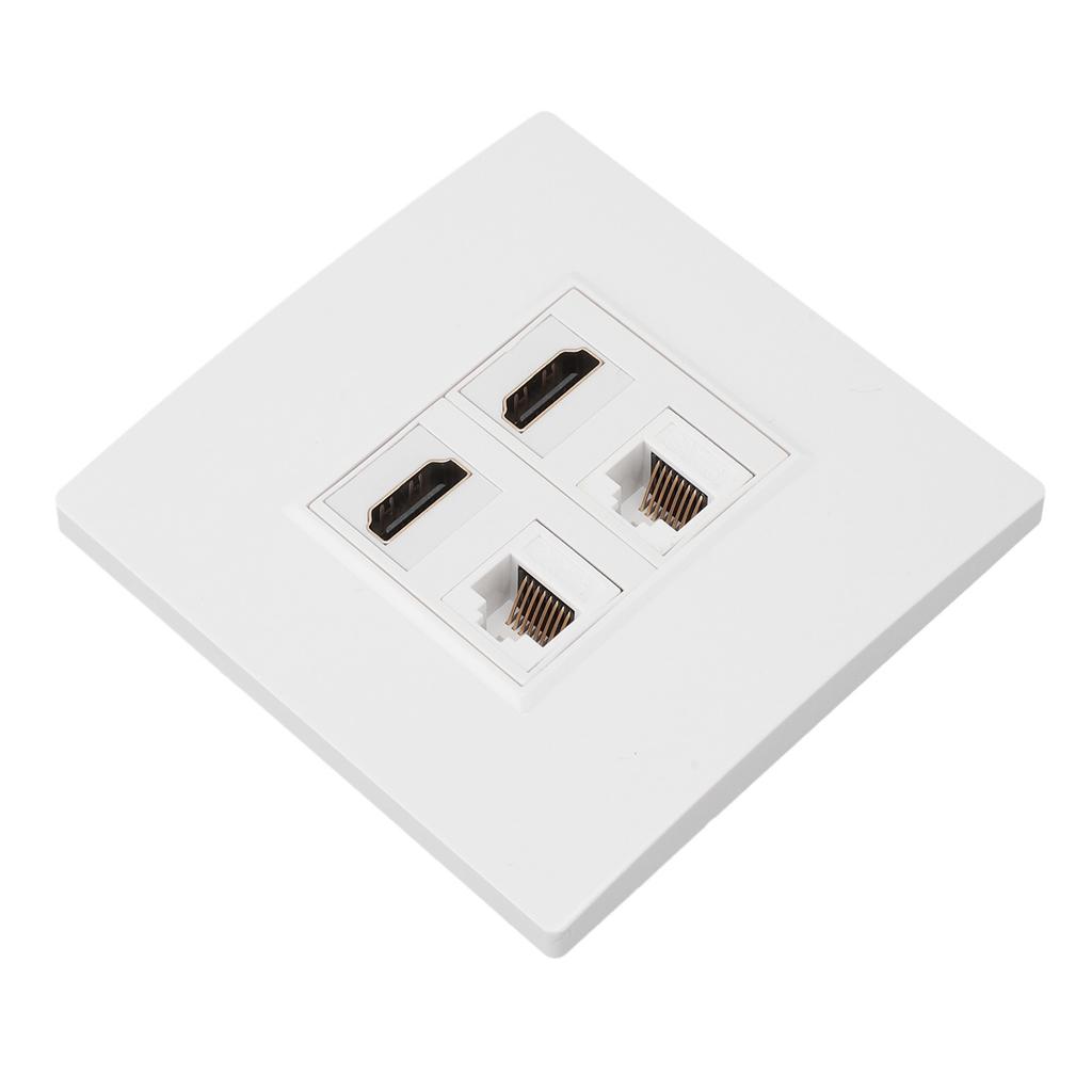 Настенная розетка интерфейса мультимедиа высокой четкости Cat6 Gigabit 4K HD кабель 4-портовая Ethernet настенная розетка для
