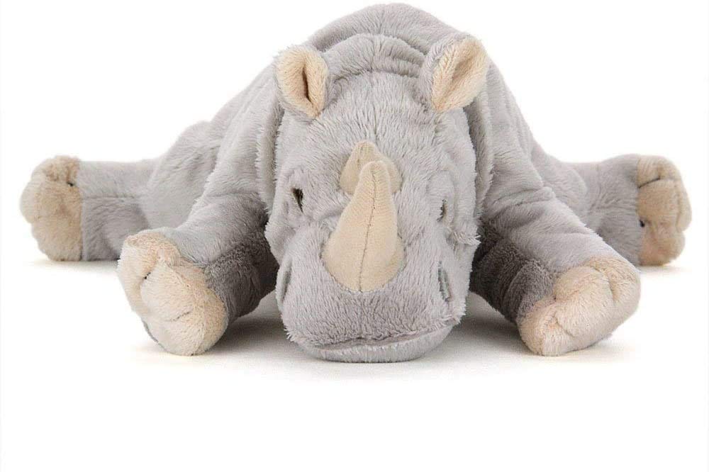Calorata White Rhino Plush Toy Realistic Animal Toy Doll Gift Present Birthday Christmas Present (Reclining Series/Soft Touch) (Twice Tested) /