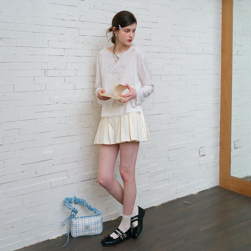 CEST MOIDEW Cest_Rhinestone Lace Long Sleeve Top