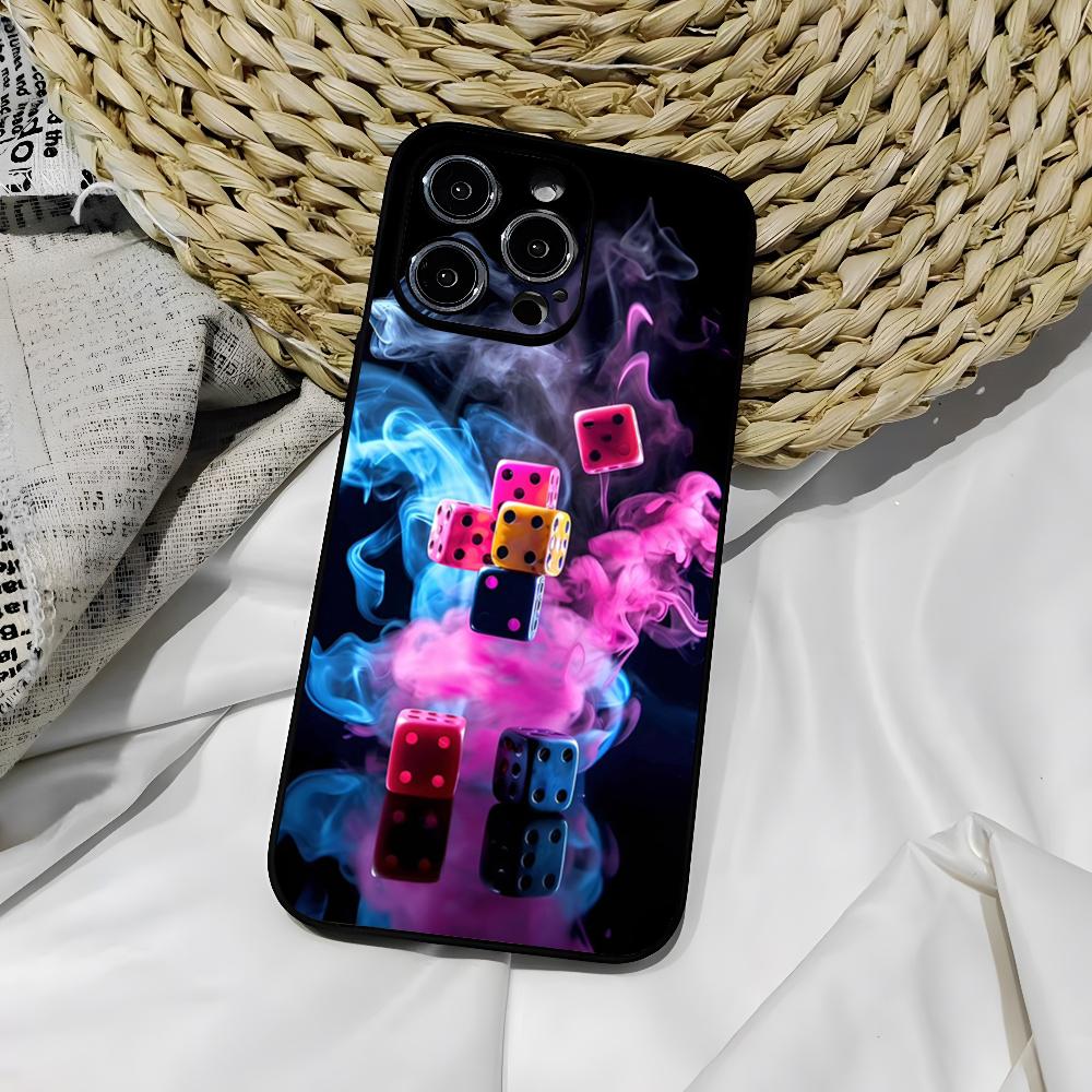 Чехол для телефона Dice Poker Casino для iphone 16 15 Pro 14 13 Mini 11 12 Max Xr X Xs 7 8 Plus Черный мягкий чехол