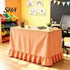 Teacher Desk Skirt Gingham Ruffled Table Skirt, Cottagecore for Classroom, Decorative Cover Plaid Tablecloth Birthday Wedding Baby Shower Party