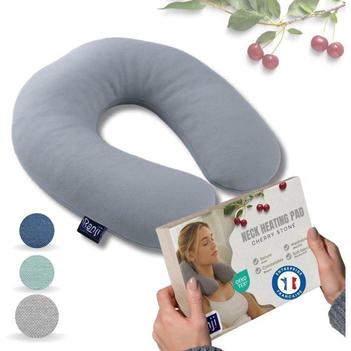 Tour de Cou Chauffant Noyaux de Cerise Micro-Onde | Bouillotte Cervicale | Coussin Chauffant Naturel, Lavable & Réutilisable