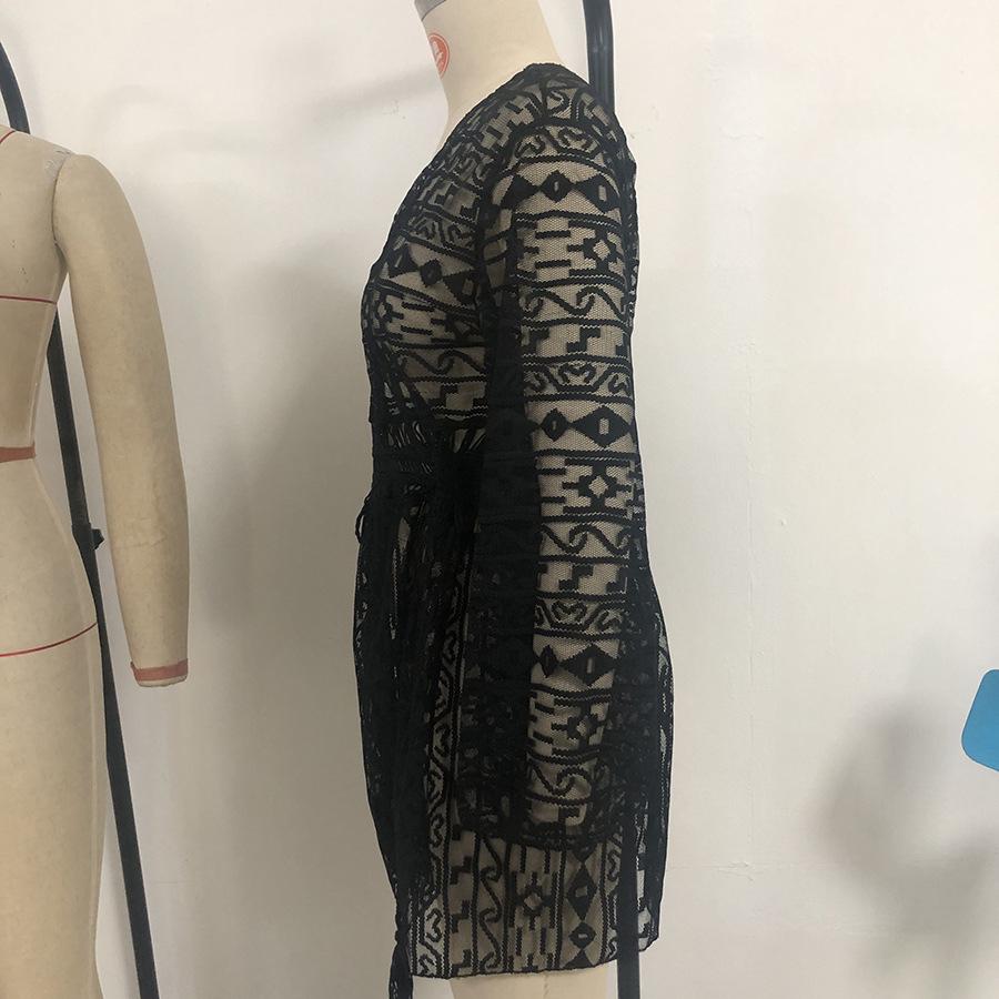 Женский летний ажурный кардиган с крючками в стиле пэчворк, купальник, кружевной пляжный купальник, накидки