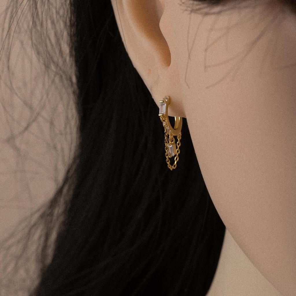 ANDYWEN 100% стерлингового серебра 925 пробы, золотые сирени, флирт, циркон, CZ, цепочка, серьги-капли, висячие серьги для пирсинга, женские ювелирные украшения