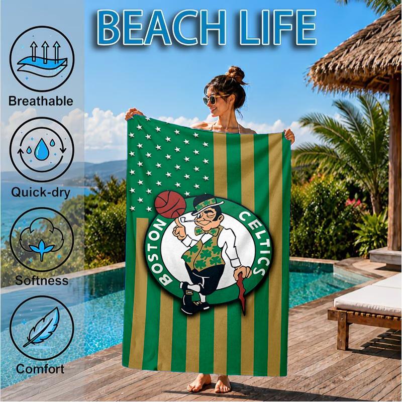 Celtics Logo Beach Towel, Microfiber Beach Towel, Perfect For Pool, Beach, Travel, Home Decor Beach Party Fan gifts