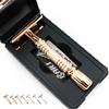 Silvery or Gold Razor for Face Twin Blade Male Safety Razor Zinc Alloy Razor Come with Box 1 SET/LOT NEW
