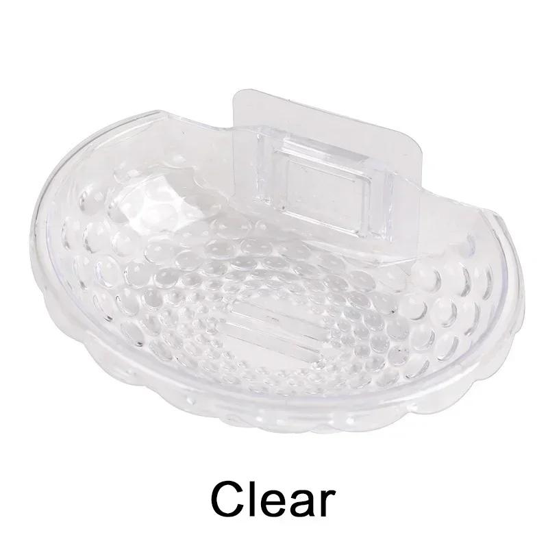 Бытовая самоклеящаяся мыльница для губки, аксессуары для ванной комнаты, настенная мыльница, слив, прозрачный акриловый держатель для мыла