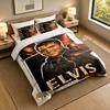 3-Piece Bed Sheet Set with Elvis Presley Design, 1 Flat Sheet and 2 Pillowcases for Bedroom