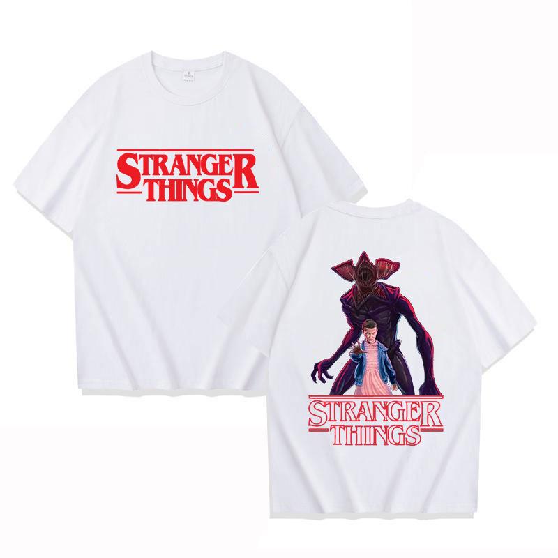 Унисекс Футболка Stranger Things с принтом - Короткий рукав, Круглый вырез, Повседневный топ