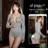 Соблазнительный костюм для йоги с двойной молнией и дизайном с открытой ластовицей