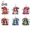 Christmas Snowman Car Pendant 2D Acrylic Cartoon Snowman Cow Hanging Ornament for Home Garden Christmas Tree Decoration Party Gift