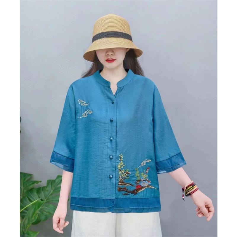 Летний топ с цветными блоками для женской одежды Свободная рубашка для женщин