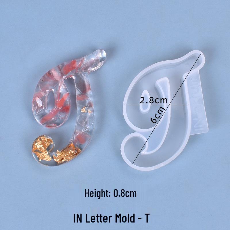 Crystal Resin Silicone Mold: 26 Irregular Letter Pendants for DIY Charms