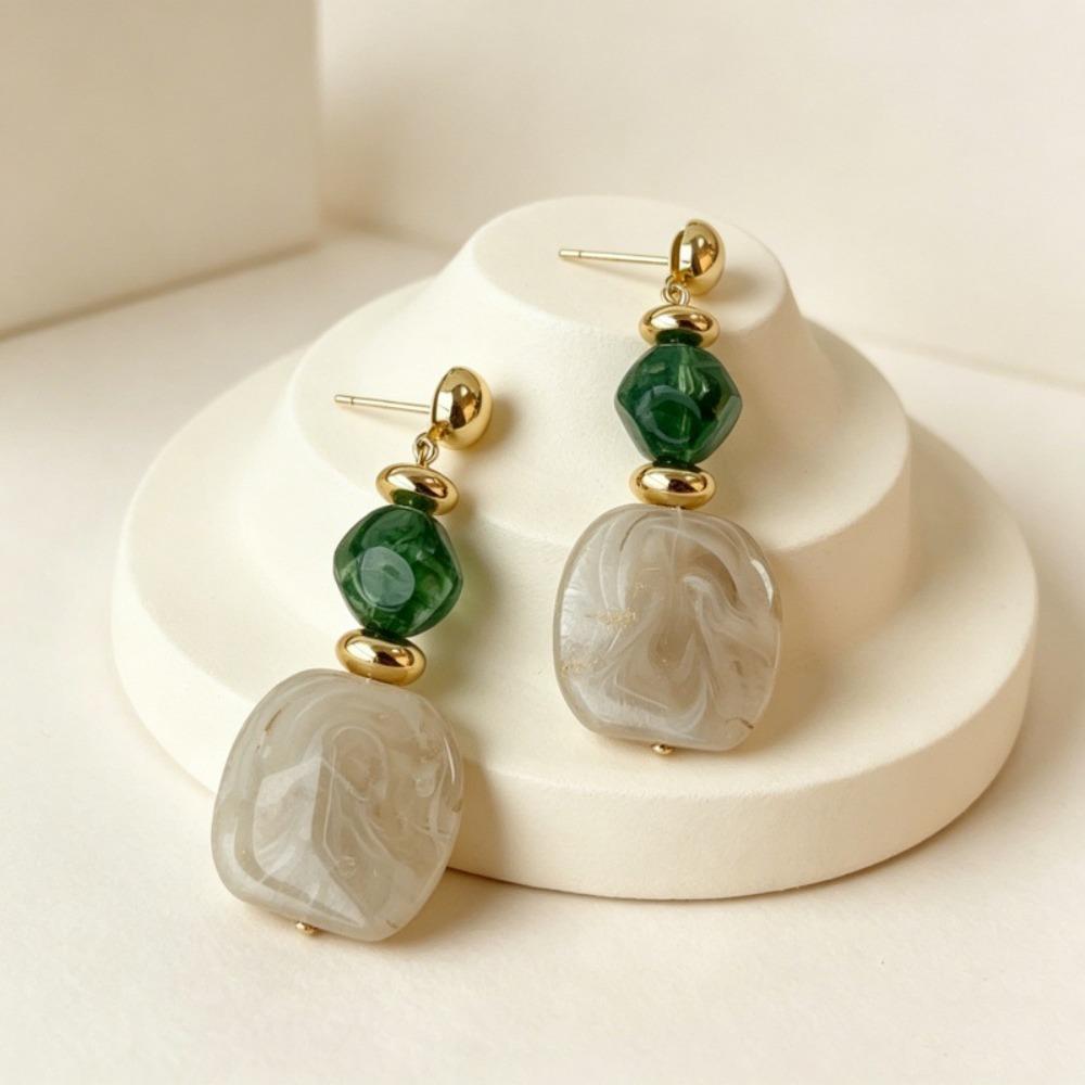 Handmade Women Earrings Acrylic Ear Pendant Vintage Gradient Dangle Earrings Jewelry Accessories