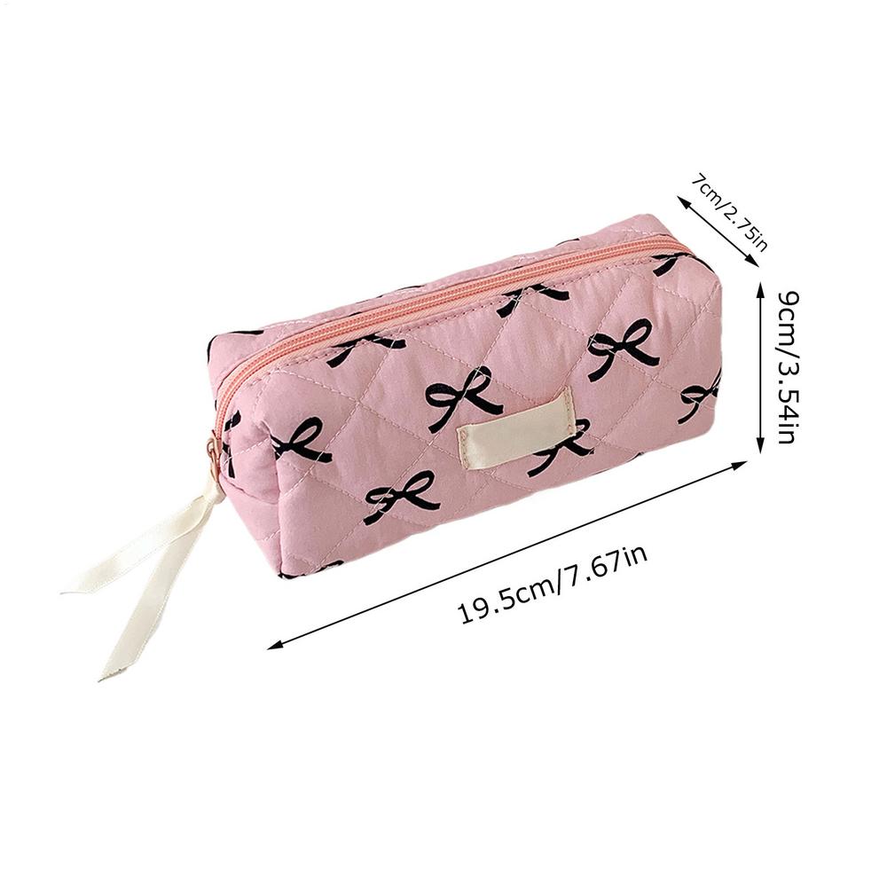 Bow Makeup Bag Multifunctional Cosmetic Organization Portable Bow Pencil Case Colorful Travel Toiletry Bags for Home School