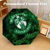 Автоматически складывающийся зонт с 8 ребрами, принт Hibernian FC, индивидуальный текст с именем, портативное средство от дождя