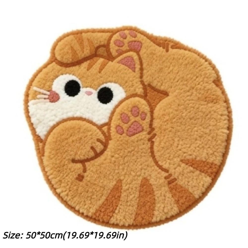 Imitation Cashmere Cat Shape Floor Mat Absorbent Bedside Carpet Animal Area Rug Home Decor