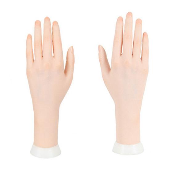 Silicone Practice Hand for Acrylic Nails Realistic Flexible Mannequin Hand Nail Art Practice Hand for Bracelets Rings Display