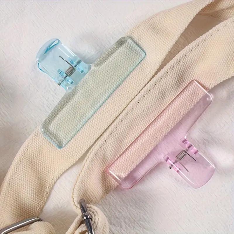 4 Pcs Transparent Jelly Folder Student Paper Clip Acrylic Clear Long Tail Clip Ice Storage Clip