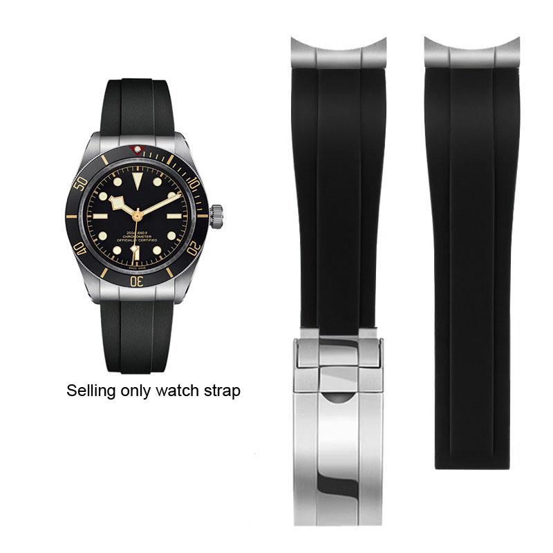 Мягкий резиновый ремешок для Tudor 39мм 1958 BB58 Black Bay Panda Pro Black Shield Часовой ремешок Стальной соединитель Браслет 20мм 21мм 22мм