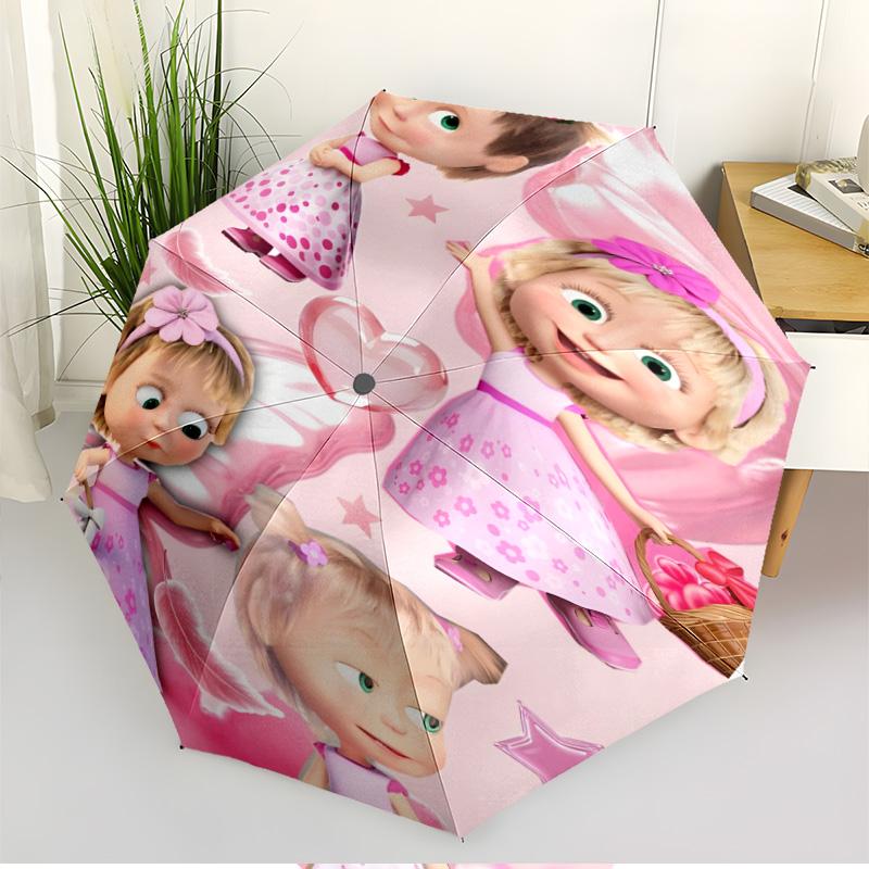 cartoon animation Print Automatic Open Close Umbrella, Portable Foldable Umbrella, for Outdoor Commute Camping Trip, Ideal Birthday Gift