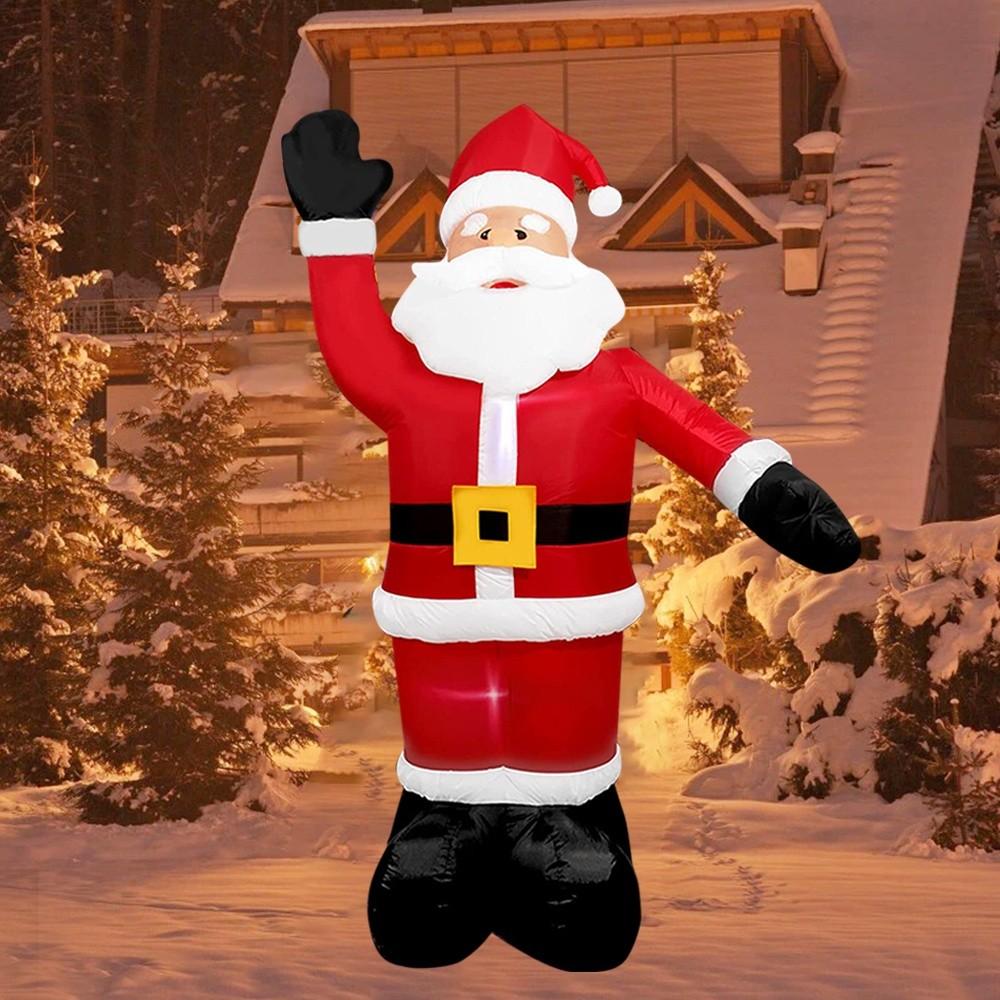 2,4 М Christmas Надувной Дед Мороз Украшение для Двора С Подсветкой Надувное Рождественское Украшение для Сада Газона Принадлежности