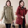 Clothes Women's Medium and Long Winter Large Size Fashion Cotton-padded Clothes Slim and Thin Cotton-padded Jackets Hooded Warm Jackets