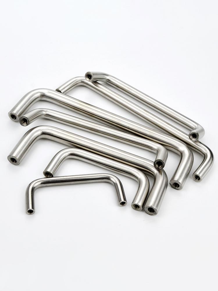304 Stainless Steel U-Shaped Cabinet Handle, Polished Carbon Steel Round Bar Pull, available in sizes M3, M4, M5.