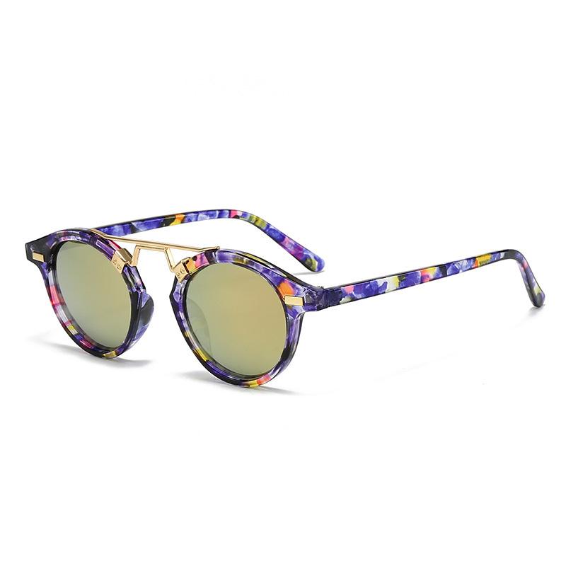 Vintage Retro Round Frame Sunglasses for Lady Leopard Print Color Stylishable Glasses Daily Style Sunglasses UV400 lunettes de soleil