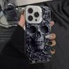 Высококачественный чехол «Череп и цветок» для iPhone 14 Pro Max/15 Pro/16 Pro