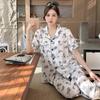 Китайский стиль Искусство Бабочка и Цветок Женская Пижама Элегантная Эстетика Повседневная Домашняя Одежда Для Сна Осенняя Одежда Для Дома