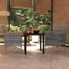 VidaXL Outdoor Dining Furniture with Cushions 3 Pcs Grey and Black 3099335