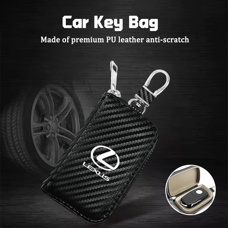 WRSP5 Carbon Fibre leather Car Key Bag Men's Storage Case For Lexus GX460 Ct200h IS250 ES 220D IS200 Fsport GS GX IS LS LX NX RX UX CT