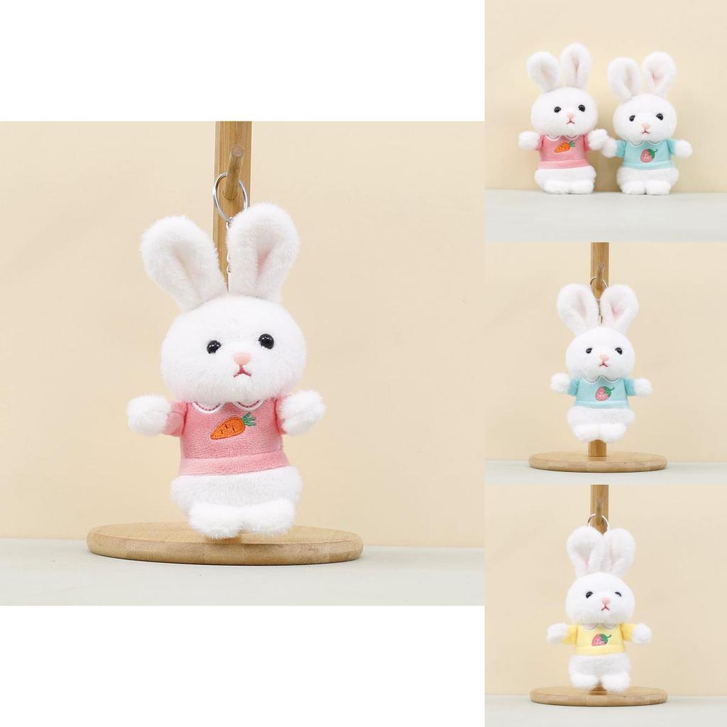 Cute Rabbit Plush Toy With Short Pile Fabric For Bag Decoration And Collection