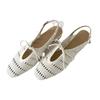 Fashion Bow Weave Hollow Loafers Shoes Women's Mid Heels Sandals Summer Designer Lace Up Casual Shoes 2025 New Slingback Sandalias Mujer