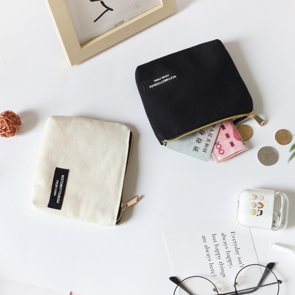 Мини-сумка для помады, холщовая косметичка в корейском стиле, кошелек для мелочи для женщин