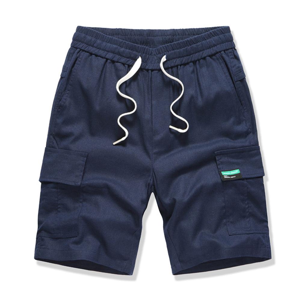 Multi Bag Work Shorts Summer Men's Cotton Linen Loose Casual Pants Capris