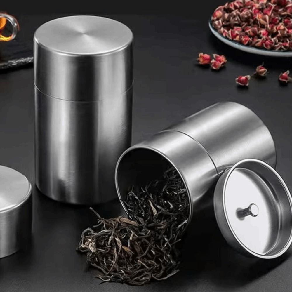 Odor Proof Double Deckel Tea Tins Airtight Double Lids Tea Storage Box  Kitchen Organization