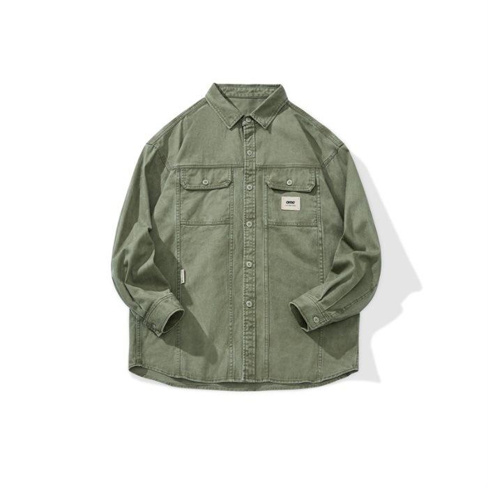 Весенняя новая американская ретро рабочая рубашка-куртка мужская новая свободная рубашка с длинным рукавом