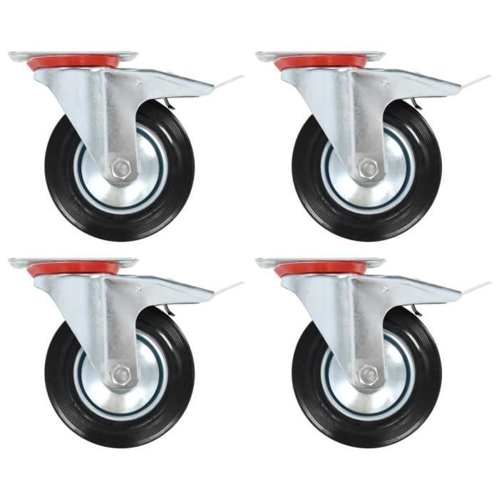VidaXL Roulettes pivotantes avec double frein 4 pcs 160 mm