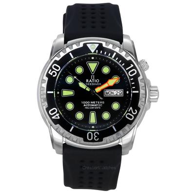 FreeDiver Версия 02 Helium Safe 1000M Сапфировое стекло Автоматический черный циферблат 1068HA90-34VA-BLK-V02 Мужские часы