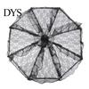 Fashionable Daily Travel Parasol Vintage Gothic Lace Umbrella, Black Bridal for Halloween Elegant Hollow Embroidery Umbrella Witch Cosplay,